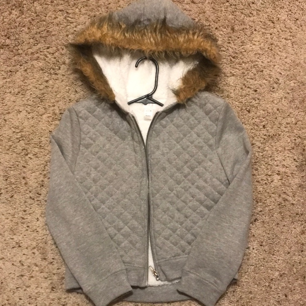 Cozy grey zip up great condition